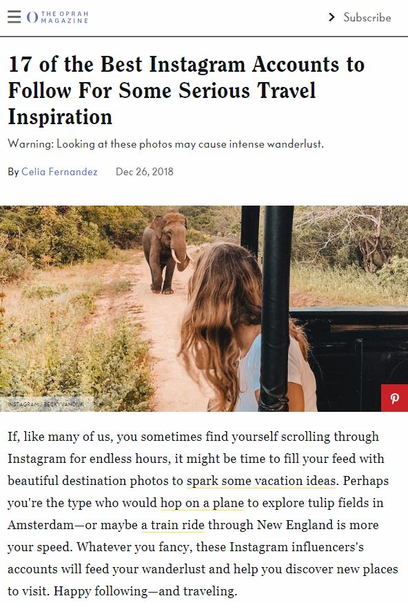 Oprah Magazine Becky van Dijk